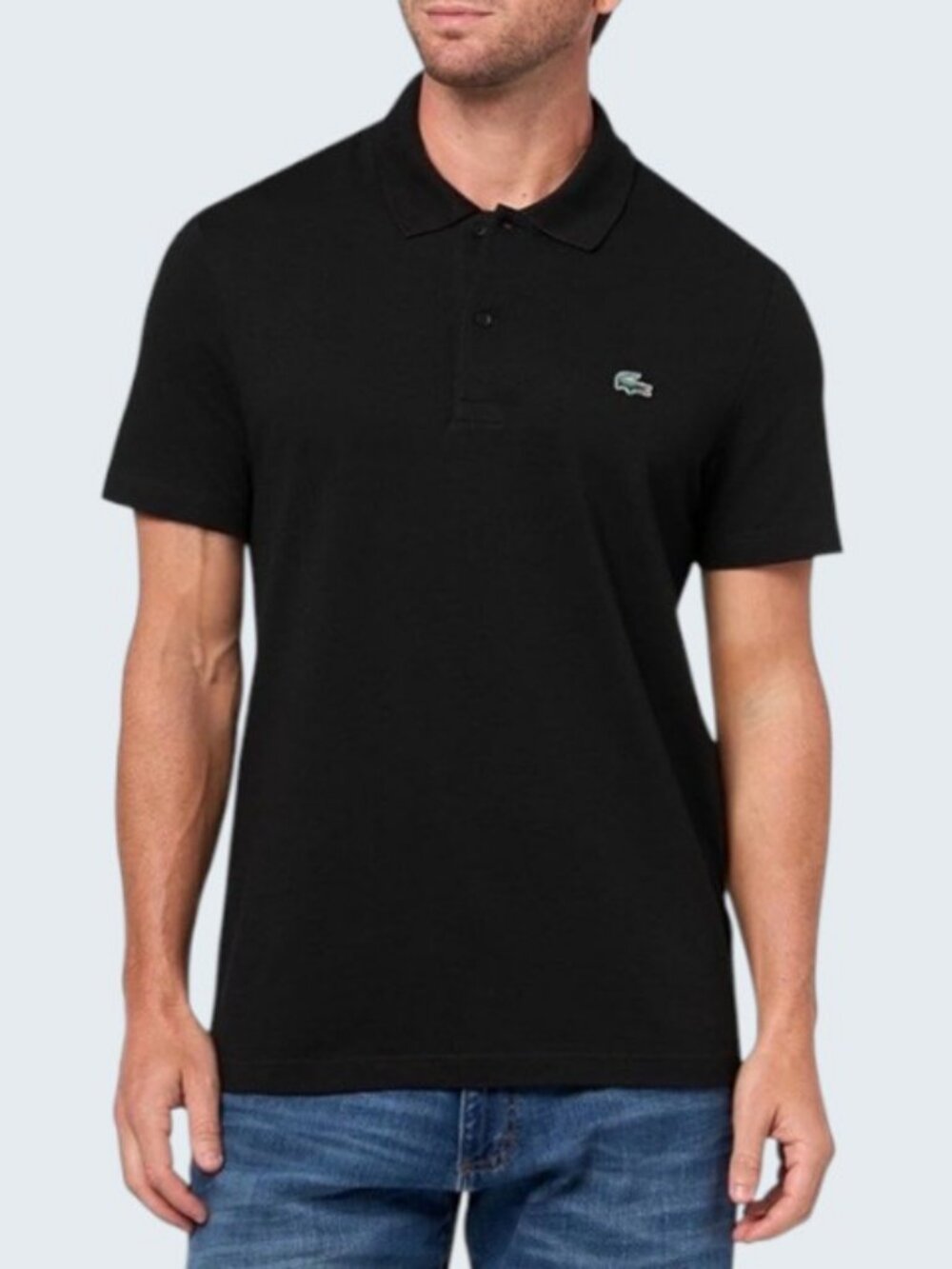 Lacoste classic fit short sleeve pique polo shirt black men's size L